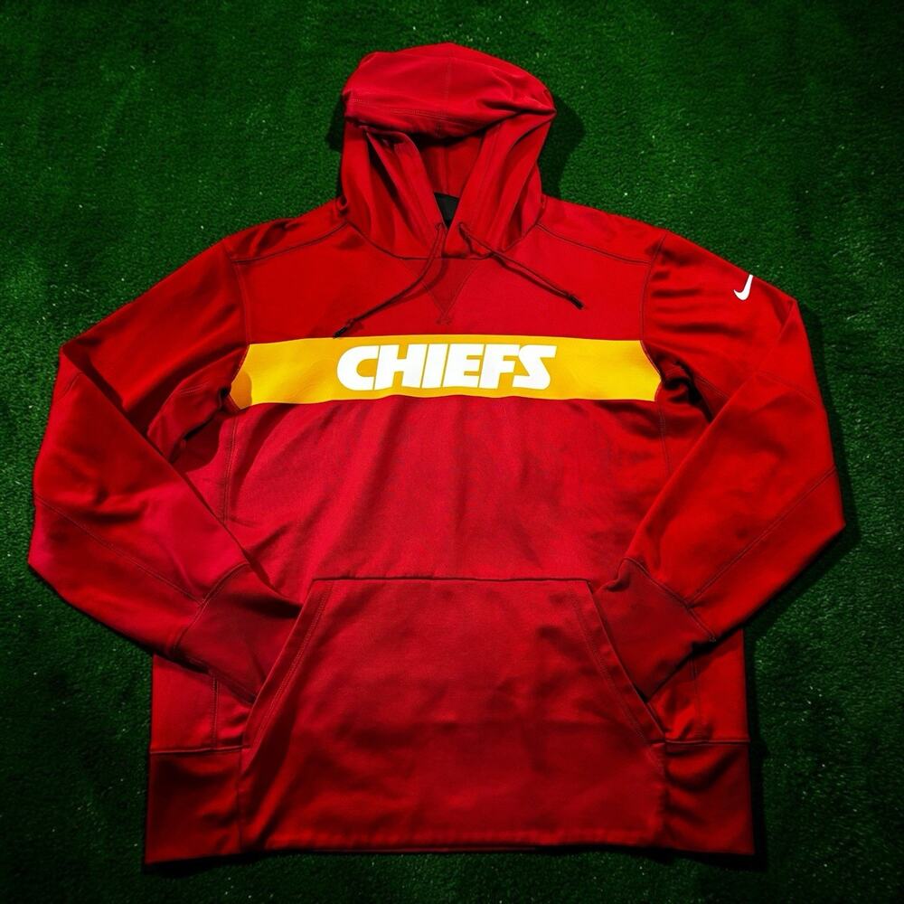 Nike Kansas City Chiefs NFL Sideline Pullover Hoodie Men's Medium 906517-657‎